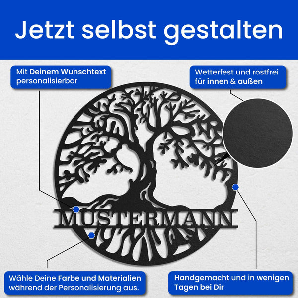 Baum des Lebens - Baum Schild