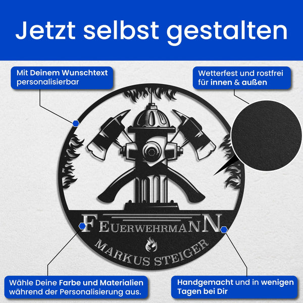 Feuerwehr on Fire - Feuerwehr Schild