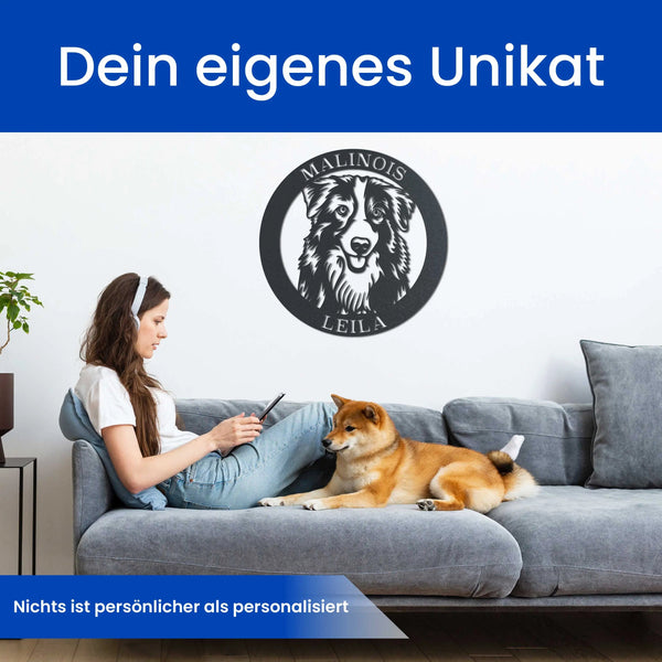 Hund im Kreis - Hunde Schild