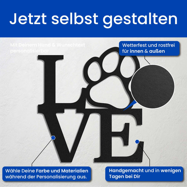 Love Pfote - Hunde Schild