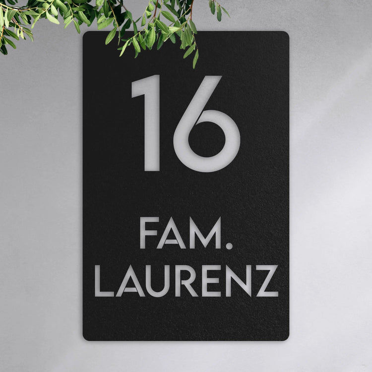 Numéro et plaque signalétique modernes (portrait)