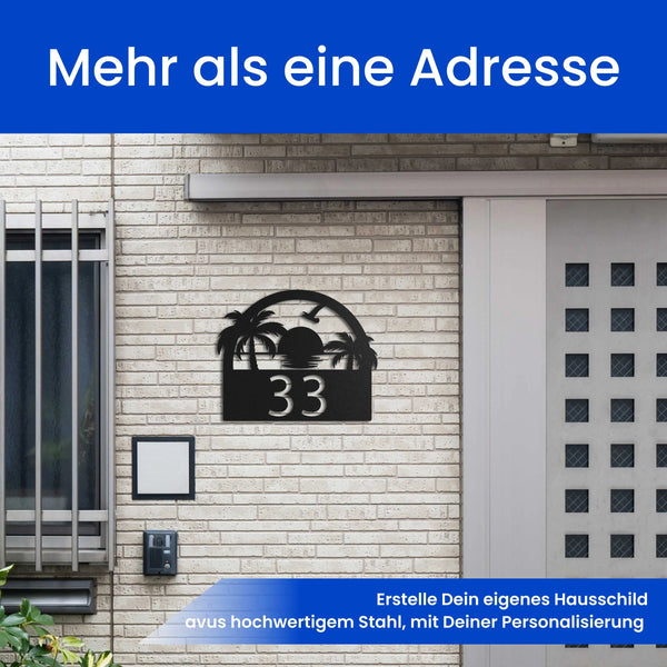 Sonnenuntergang mit Nummer - Hausnummer