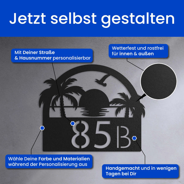 Sonnenuntergang mit Nummer - Hausnummer