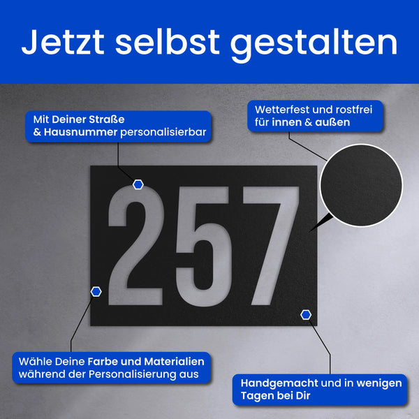 Moderne Hausnummer - Hausnummer