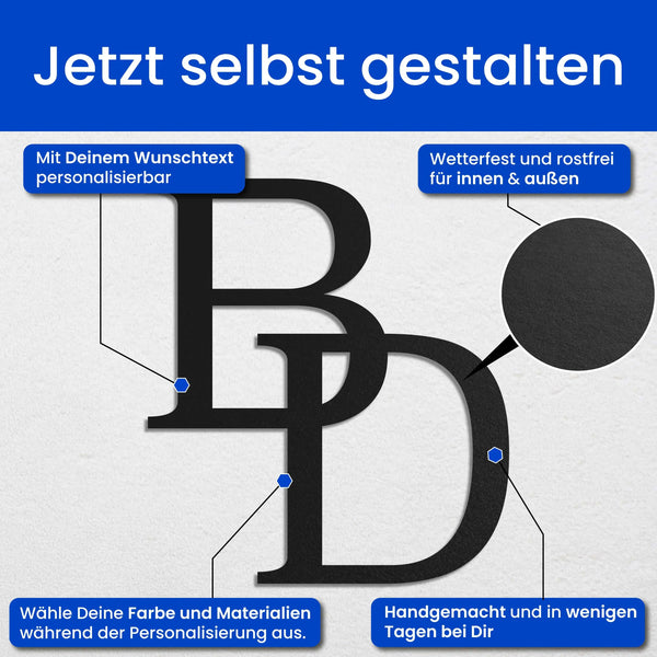 2 Buchstaben Klassisch - Monogramm