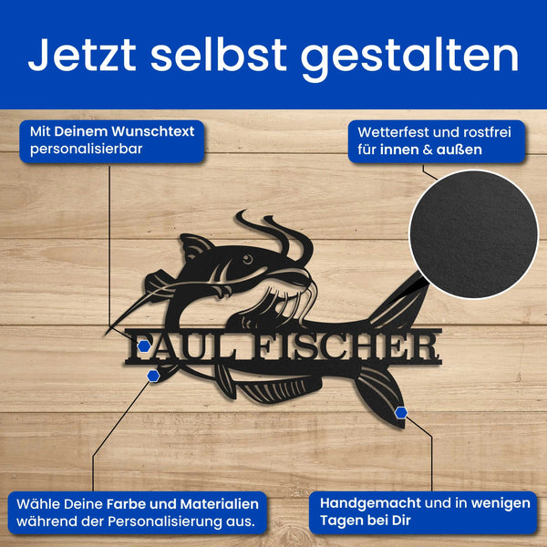 Verrückter Wels - Tier Schild
