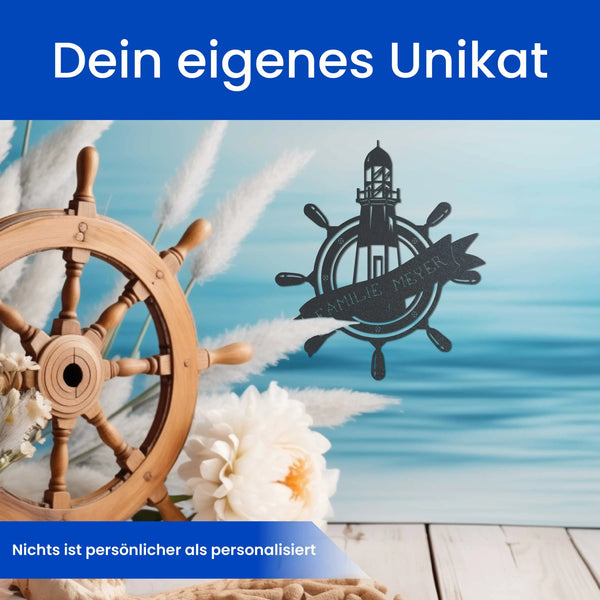Leuchtturm -Â Maritimes Schild