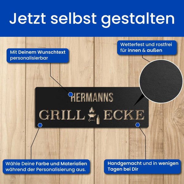 Modernes Grillschild - Grillschild