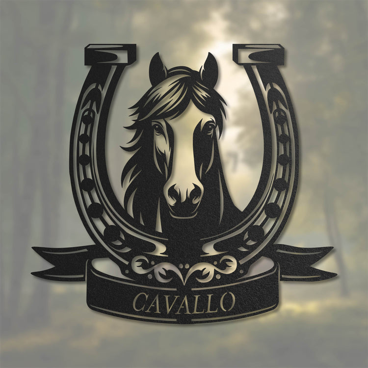 Cheval dans un fer à cheval