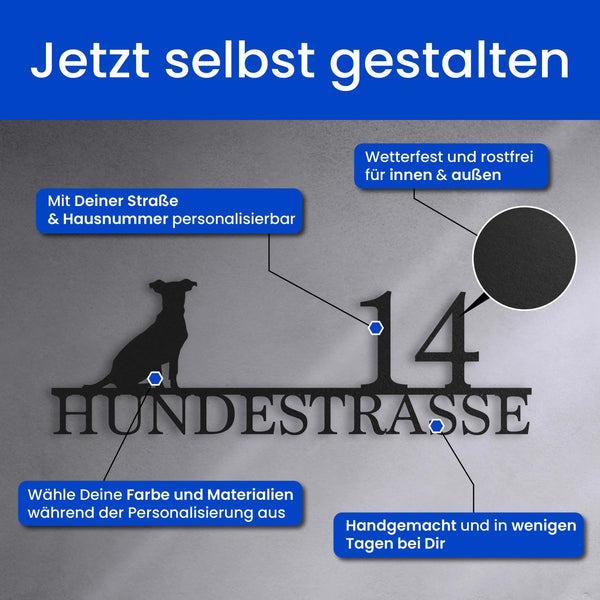 Straßenschild mit Hund - Straßenschild