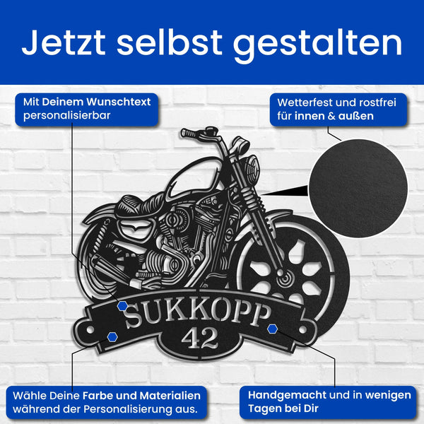 Moto avec nom et numéro
