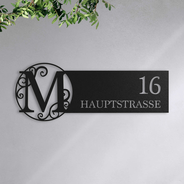 Panneau de rue monogramme 